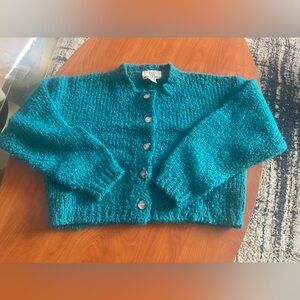 Spoiled Teal Textured Cardigan